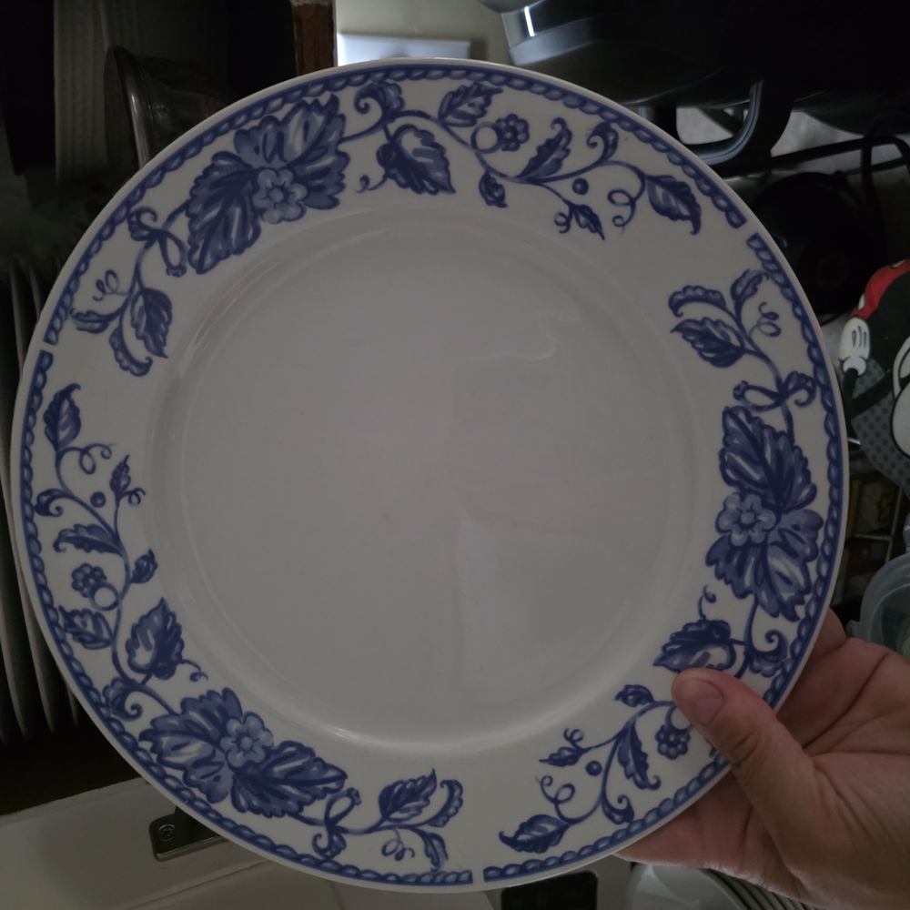 Blue Floral Dinner Plate